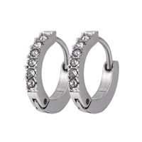 Fashion Geometric Titanium Steel Inlay Zircon Earrings 1 Pair main image 4
