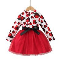Valentine's Day Fashion Heart Shape Polyester Girls Dresses main image 4
