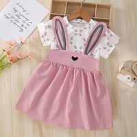 Fashion Rabbit Printing Polyester Girls Clothing Sets main image 1