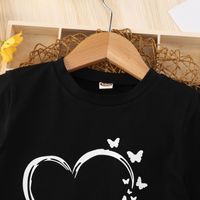 Fashion Heart Shape Printing Cotton Blend Girls Dresses main image 4