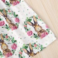 Fashion Rabbit Flower Printing Polyester Girls Dresses main image 5