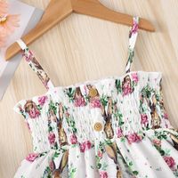 Fashion Rabbit Flower Printing Polyester Girls Dresses main image 4