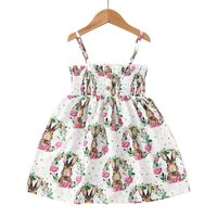 Fashion Rabbit Flower Printing Polyester Girls Dresses main image 3