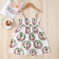 Fashion Rabbit Flower Printing Polyester Girls Dresses main image 2