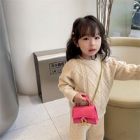 Girl's Solid Color Pu Leather Magnetic Buckle Kids Wallets main image 5