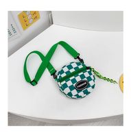 Boy's Small Nylon Lattice Fashion Round Zipper Crossbody Bag sku image 3