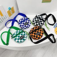 Boy's Small Nylon Lattice Fashion Round Zipper Crossbody Bag main image 1