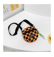 Boy's Small Nylon Lattice Fashion Round Zipper Crossbody Bag sku image 4