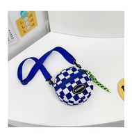 Boy's Small Nylon Lattice Fashion Round Zipper Crossbody Bag sku image 2