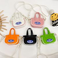 Kid's Small All Seasons Pu Leather Letter Cute Square Magnetic Buckle Handbag main image 1