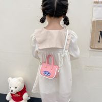 Kid's Small All Seasons Pu Leather Letter Cute Square Magnetic Buckle Handbag main image 3