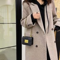 Women's Mini Pu Leather Solid Color Fashion Square Flip Cover Crossbody Bag main image 4