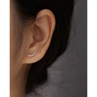 Fashion Irregular Sterling Silver Inlay Rhinestones Ear Studs 1 Pair main image 4