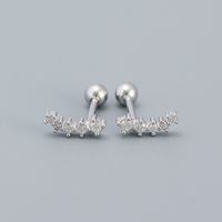 Fashion Irregular Sterling Silver Inlay Rhinestones Ear Studs 1 Pair sku image 1