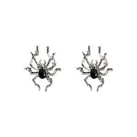 Fashion Spider Titanium Steel Plating Inlay Artificial Gemstones Ear Studs 1 Pair main image 3