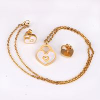 2 Pieces Fashion Heart Shape Stainless Steel Plating Inlay Zircon Women's Jewelry Set main image 4