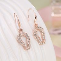 1 Paire Mode Forme En U Alliage Incruster Strass Femmes Boucles D'oreilles sku image 2