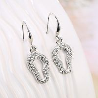 1 Paire Mode Forme En U Alliage Incruster Strass Femmes Boucles D'oreilles main image 1