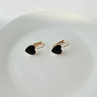 1 Pair Simple Style Heart Shape Alloy Enamel Women's Earrings main image 6