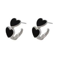 Wholesale Jewelry 1 Pair Fashion Heart Shape Alloy Ear Studs main image 4