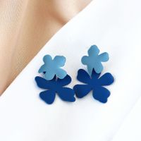 1 Pair Fashion Flower Alloy Stoving Varnish Women's Ear Studs main image 4