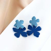 1 Pair Fashion Flower Alloy Stoving Varnish Women's Ear Studs sku image 1