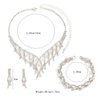 Fashion Geometric Rhinestone Plating Earrings Necklace 1 Set main image 2