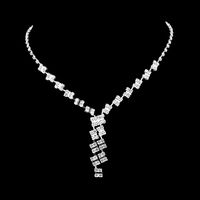 Fashion Geometric Rhinestone Inlay Rhinestones Bracelets Earrings Necklace 1 Set main image 4