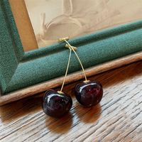 Sweet Fruit Arylic Copper Plating Drop Earrings 1 Pair sku image 1