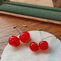 Sweet Fruit Arylic Copper Plating Drop Earrings 1 Pair main image 1