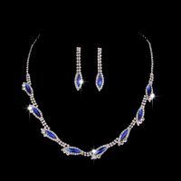 Fashion Horse Eye Arylic Copper Claw Chain Inlay Rhinestones Earrings Necklace 1 Set sku image 2