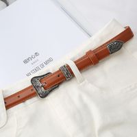 Simple Style Solid Color Pu Leather Buckle Women's Leather Belts 1 Piece main image 5