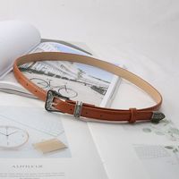Simple Style Solid Color Pu Leather Buckle Women's Leather Belts 1 Piece sku image 1