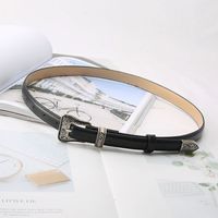 Simple Style Solid Color Pu Leather Buckle Women's Leather Belts 1 Piece sku image 2