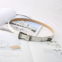 Simple Style Solid Color Pu Leather Buckle Women's Leather Belts 1 Piece sku image 3