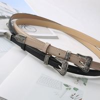 Simple Style Solid Color Pu Leather Buckle Women's Leather Belts 1 Piece main image 1