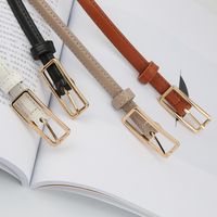 Basic Solid Color Imitation Leather Alloy Buckle Unisex Leather Belts 1 Piece main image 5