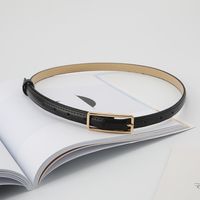 Basic Solid Color Imitation Leather Alloy Buckle Unisex Leather Belts 1 Piece main image 4