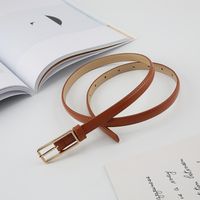 Basic Solid Color Imitation Leather Alloy Buckle Unisex Leather Belts 1 Piece main image 3