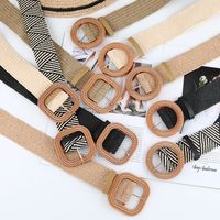 Simple Style Solid Color Cotton And Linen Woven Belt Women's Woven Belts 1 Piece main image 1
