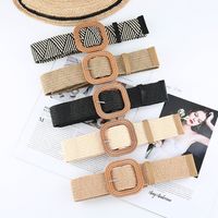 Simple Style Solid Color Cotton And Linen Woven Belt Women's Woven Belts 1 Piece main image 3