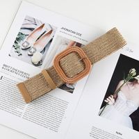 Simple Style Solid Color Cotton And Linen Woven Belt Women's Woven Belts 1 Piece main image 2