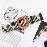 Simple Style Solid Color Cotton And Linen Woven Belt Women's Woven Belts 1 Piece sku image 8