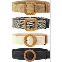 Simple Style Solid Color Cotton And Linen Woven Belt Women's Woven Belts 1 Piece sku image 21