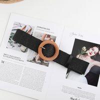 Simple Style Solid Color Cotton And Linen Woven Belt Women's Woven Belts 1 Piece sku image 3