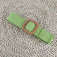 Simple Style Solid Color Cotton And Linen Woven Belt Women's Woven Belts 1 Piece sku image 17
