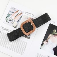 Simple Style Solid Color Cotton And Linen Woven Belt Women's Woven Belts 1 Piece sku image 7