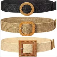 Simple Style Solid Color Cotton And Linen Woven Belt Women's Woven Belts 1 Piece sku image 20