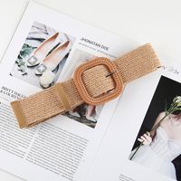 Simple Style Solid Color Cotton And Linen Woven Belt Women's Woven Belts 1 Piece sku image 9