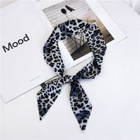 Women's Sweet Leopard Polyester Printing Silk Scarves sku image 3